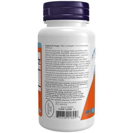 Now Foods Krill Oil 500 mg 60 kapslí